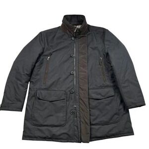 Gimo's Italy Mens Quilted Lined Field Jacket Black Size 50 IT US